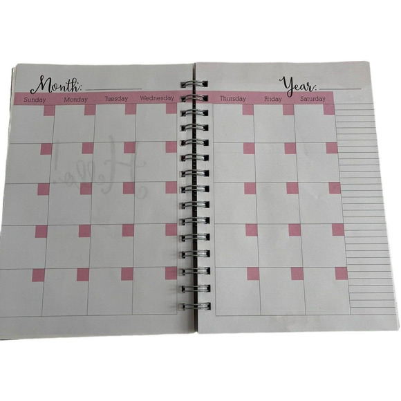 Monthly Planner Spiral Calendar Notebook Bloom Spring Floral Date Stickers - Picture 6 of 7